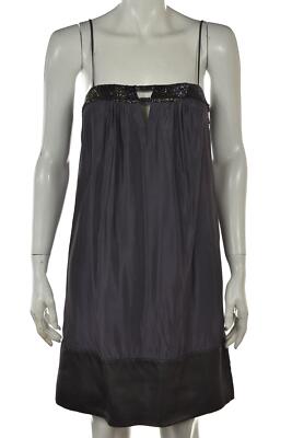BCBGMaxazria Womens Dress Size XS Purple Shift Color Block Metallic