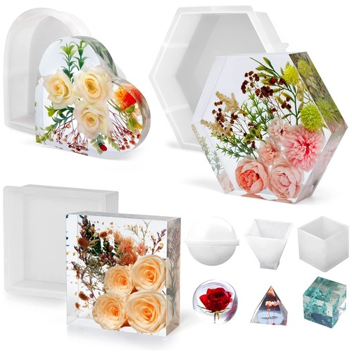 Resin Molds Silicone,Epoxy Resin Casting Craft Mold for Flower Preservation B...