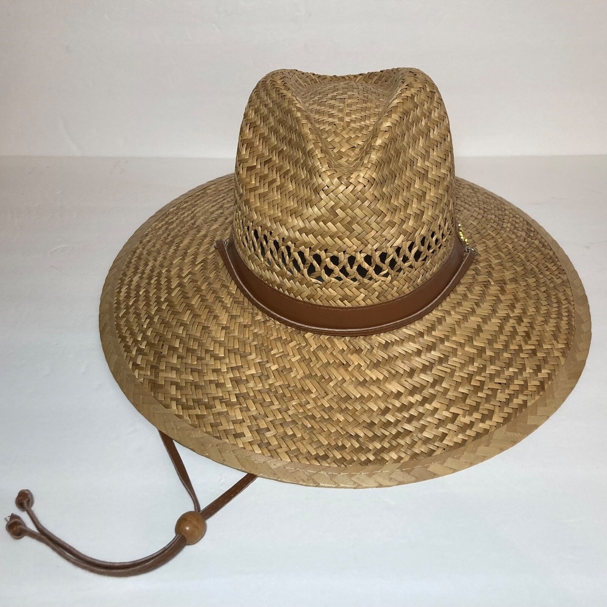 DPC Dorfman Pacific Co Sz S Woven Straw Panama Hat 6 7/8  display picture 3