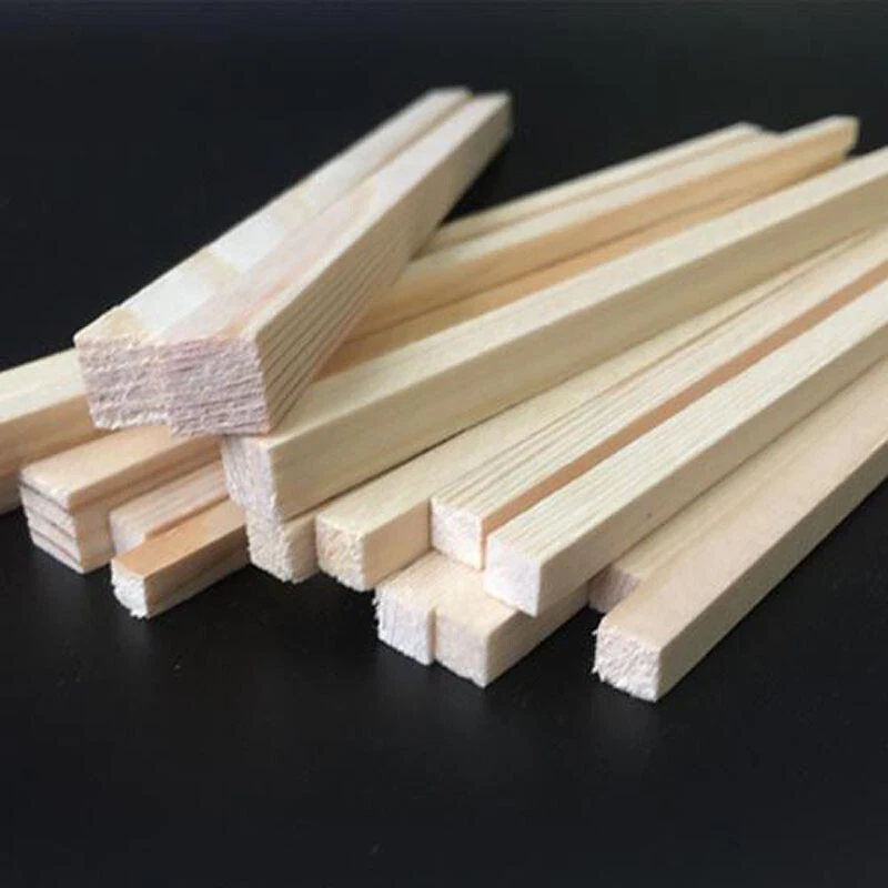 Wooden Sticks Dowel Rod Square Balsa Wood Stick Block  for Model Making - Image 2 of 4