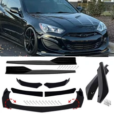 For Hyundai Genesis Coupe Front Bumper Lip Spoiler Splitter Body Kit+Side Skirt