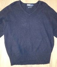 Vintage Polo Ralph Lauren 100 Lamb's Wool V-Neck Long Sleeve Sweater Men's L