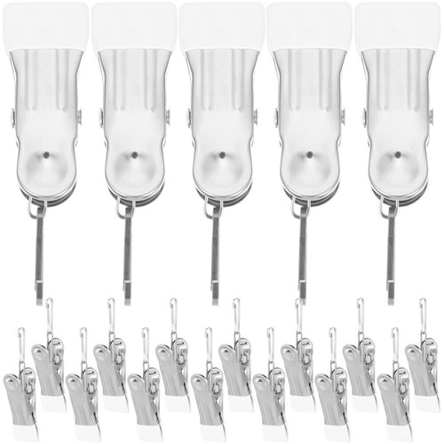 Lot De 20 Supports De Lamelle Pour Stores Verticaux PartyKindom | Crochets De Fixation Blancs En Plastique - 6