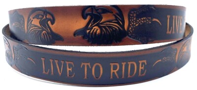 LEATHER Moto Live to Ride Eagle Belt Belt Live to Ride*Ride to Live Eagles Motorcycle Black  main image 3