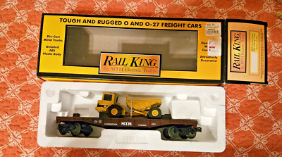 Vintage Rail King 30-7614 MTH Construction Flat Car w/ Dump Truck New Not Used