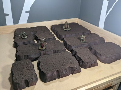 Wargaming Terrain - Large Box Set of Brown Platform Hills Primed and Unfinished