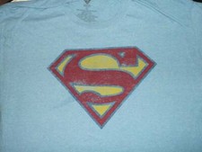 SUPERMAN DC Comics The Man Of Steel Logo Sky Blue 2XL XXL Super Man T-Shirt