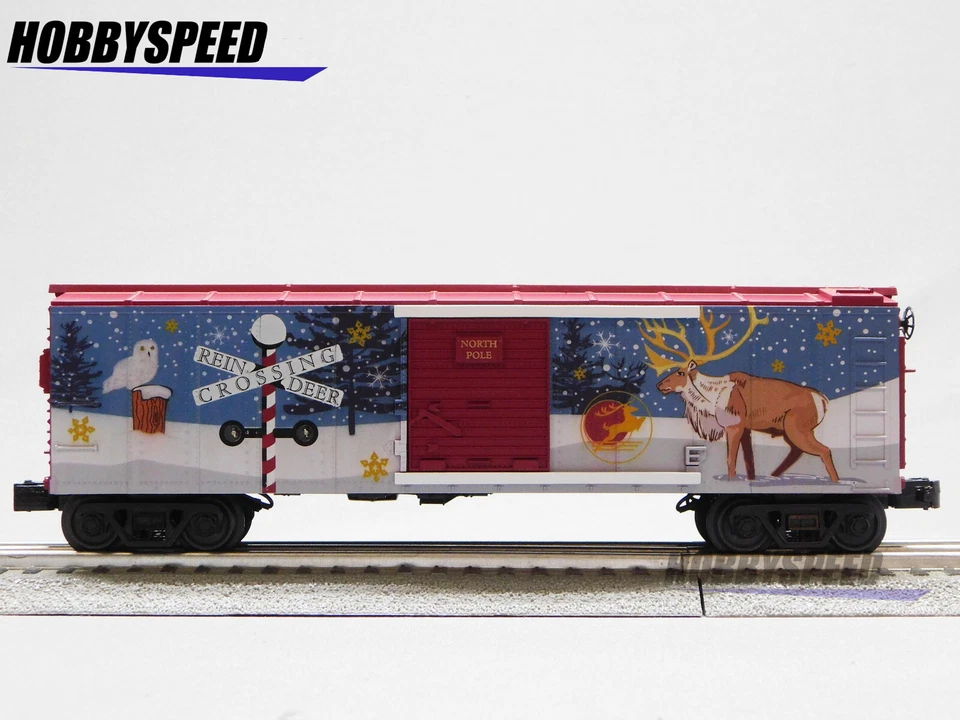 MTH 71196 RAILKING NORTH POLE BOXCAR W/BLINKING LEDs santa reindeer 30-71196 NEW - Image 3 of 4