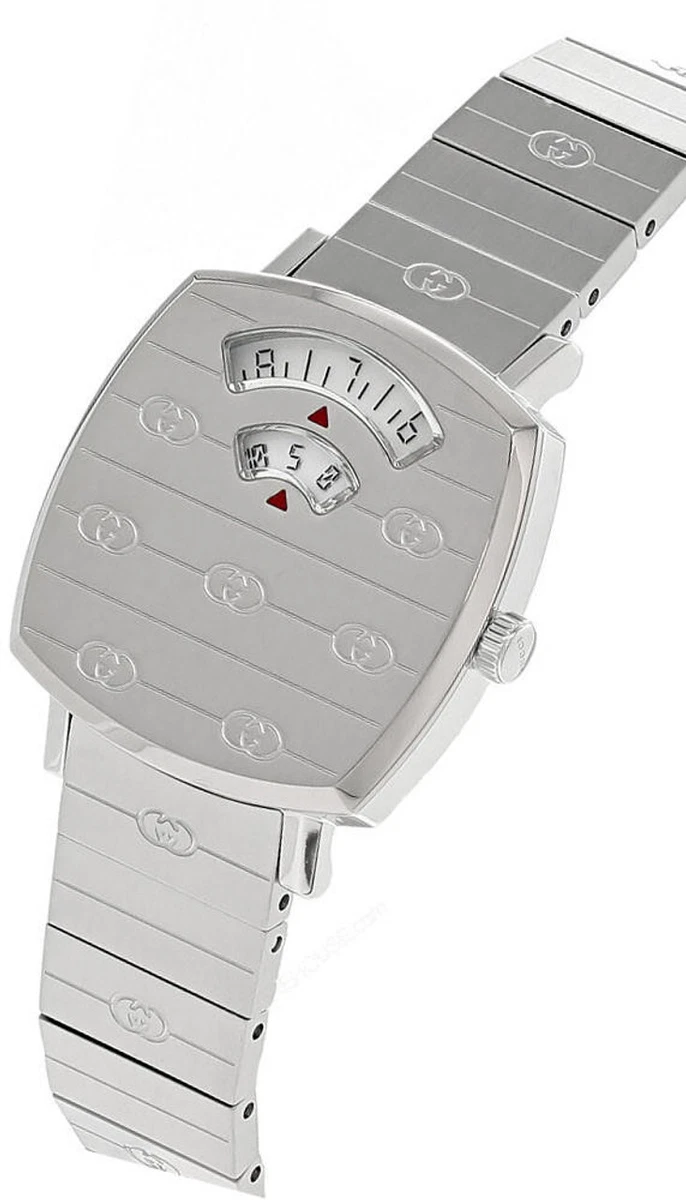 GUCCI GRIP 27MM STAINLESS STEEL SILVER DIAL WOMEN S WATCH YA157501