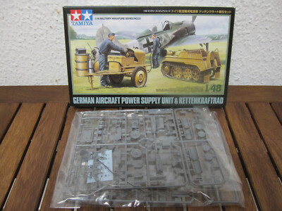Kettengrad mit Starterwagen und Mechaniker von Tamiya im Maßstab 1:48 *NEU*