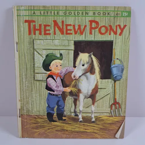Vintage Little Golden Book The New Pony by Blanche Chenery Perrin c1961 "A" Ed