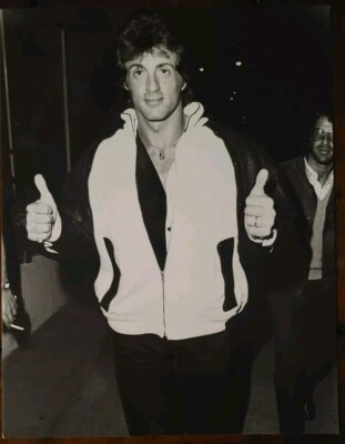 Sylvester Stallone 2 Thumbs Up, 1984, Original Type 1 Photo,  7x9