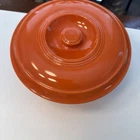 Vintage 1930s, 40s Fiestaware Kitchen Kraft Promotional Red Casserole With Lid.
