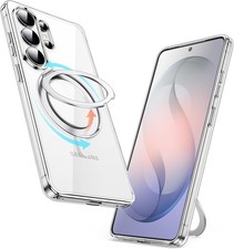 360 Degree Rotatable Ring Case for Samsung Galaxy S26 Ultra, Clear Shockproof Co