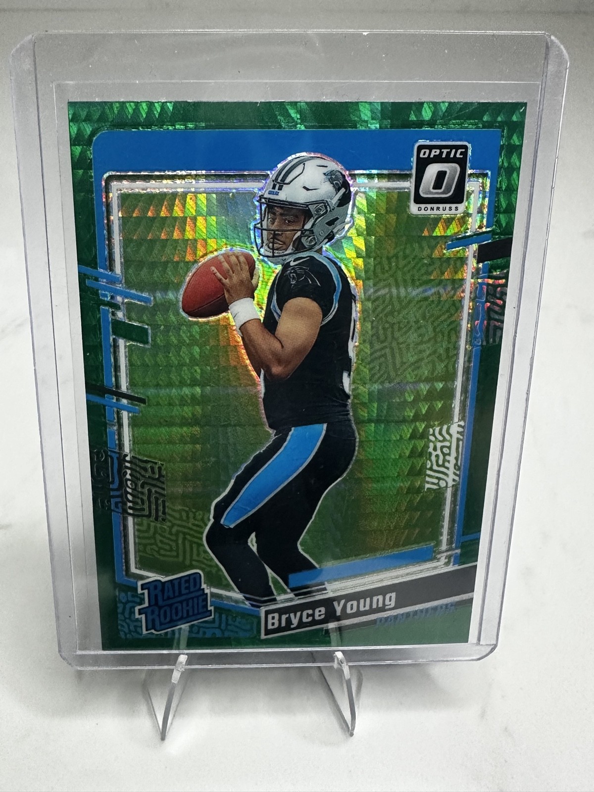 2023 Panini Donruss Optic - Rated Rookie Bryce Young #213 Green Hyper Prizm (RC)