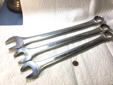Vintage S-k Wayne 3pc Large Size Combination Wrenches Usa 1-116 1-18 1-14