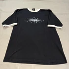 VTG Y2K YASA Ringer T Shirt Men XL Black Skate Emo Grunge JNCO Supreme USA-5721
