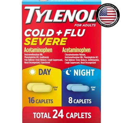 Day & Night Effective Cold + Flu Relief   24 Caplet Combo Pack for Adults