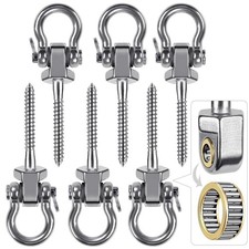 Heavy Duty Swing Hangers with Bearings - Set of 6 Stainless Steel 304 Screw B...