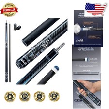 Pro Carbon Fiber Pool Cue 58" Low Deflection 12.5mm Tip 3/8x8 Joint