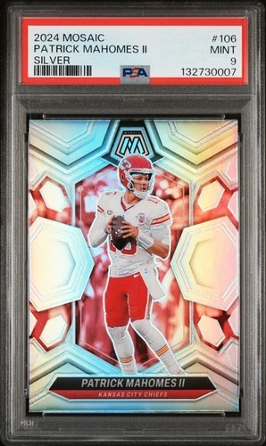 Patrick Mahomes II 2024 Panini Mosaic #106 Silver Prizm PSA 9 Kansas City Chiefs