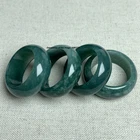 Natural Jadeite Jade Band Ring Women Men Oil-Green Natural Jade US Size 9-12