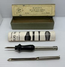 Vintage Lees Minerva De Luxe Rug Needle with 2 Different Points No. 690