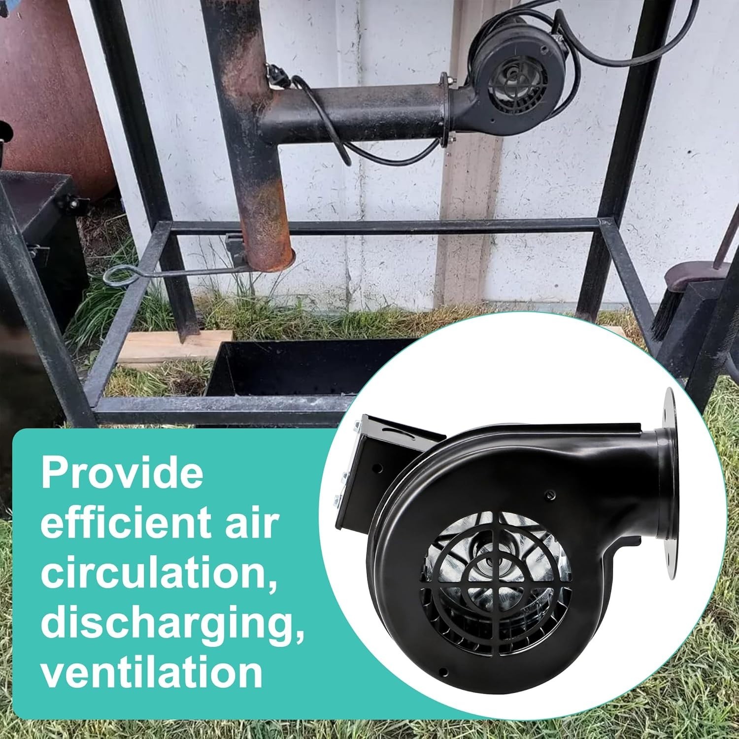 Draft Inducer Blower Fan – 115V 75 CFM for Furnace Pellet Stove Wood Stove HVAC