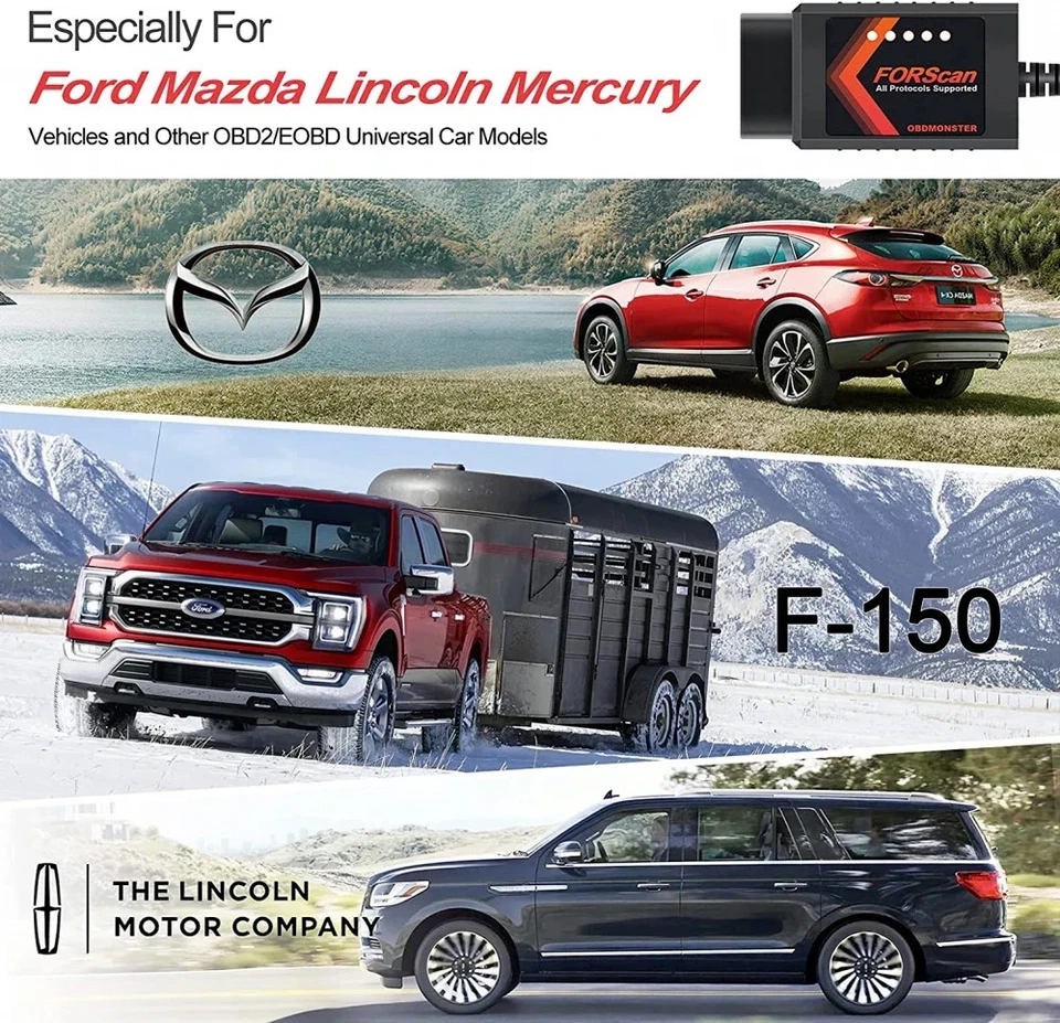 [FORScan Pro] Adaptador FORScan ELM327 OBD2 Compatible con F150 F250 y... Foto 3 de 4