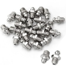 25pcs 8mm x 1mm M8 Male Thread Straight Hydraulic Grease Fitting M8, 25Pcs