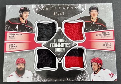 2024-25 Artifacts Tundra Teammates Quads #T4-BASJ Carolina Hurricanes 49/49