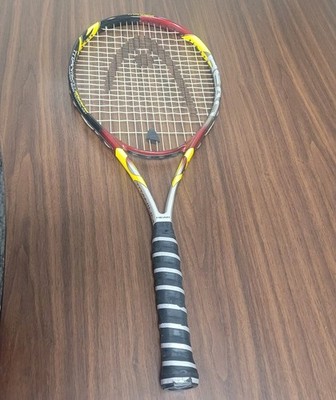 Head  Titanium 3000 Oversize tennis racket 4 3/8  Xtralong Red Gray Yellow
