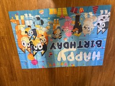 New BLUEY & FRIENDS HAPPY BIRTHDAY FABRIC BACKDROP Banner Decoration 3x5 Ft
