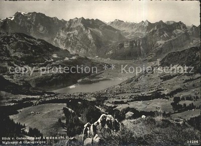 Walensee Blick von Gulmenalp auf Amden Glarneralpen