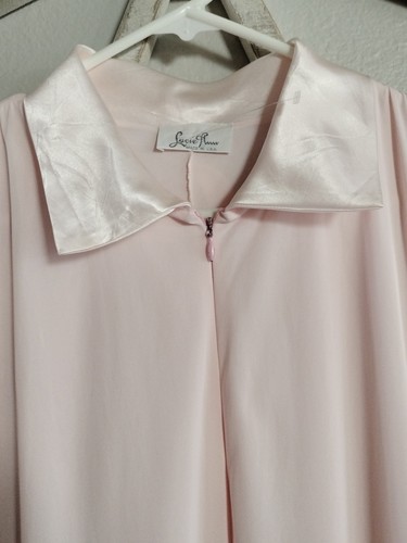 Vintage Claire Sandra by Lucie Ann Robe Women Medium Zippered Front Pink Tie - Picture 4 of 6