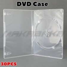 30pc PREMIUM Single Clear DVD Case Standard DVD Covers 14mm Spine - Holds 1 Disc