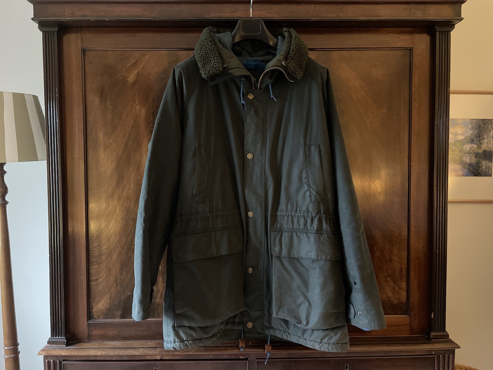 Barbour North Sea Waxed Jacket Cotton Insulated Parka - XL (44) - RRP £349