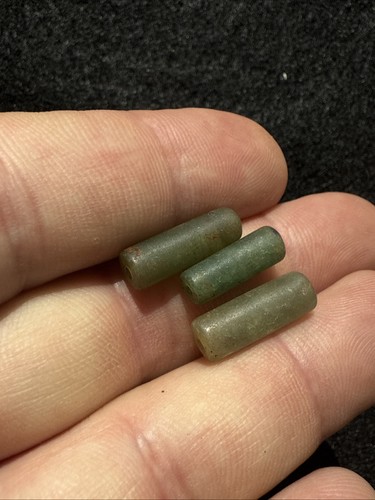 Group Of 3 Pre Columbian Jade Bead Found In Guatemala Inca Aztec Mayan P564 - Picture 4 of 10