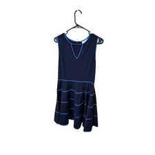 Sail to Sable Womens Navy Blue Striped Sleeveless Fit Flare Dress Size 6 Preppy