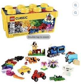 LEGO Classic Medium Creative Brick Box Set 10696, 484 Pieces, Yellow Storage Box
