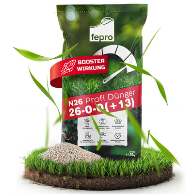 Fepro  N26 Stickstoffdünger 26-0-0+13 mit Schwefel, Power-Rasendünger 25kg