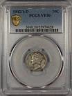 1942/1-D Mercury Dime PCGS VF30 10c