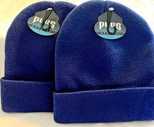 New Navy Blue Knit Cuffed Beanie Hat Winter Warm Cap Unisex 2 PACK