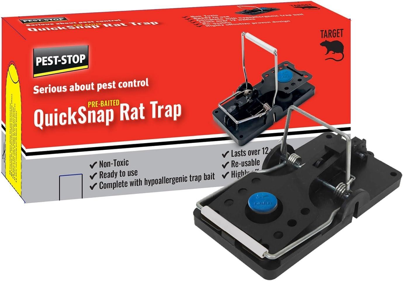 Pest Stop Pre-Baited Ready to use Quick-Snap Rat Trap Pack of 1