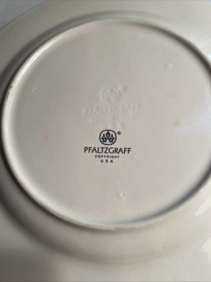 Platos de cena Pfaltzgraff Trousseau 4 banda gris marfil floral 10 3/8" Foto 4 de 4