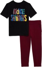 365 Kids Garanimals Boys Short Slv Tee Joggers 2 Pc Size 6 Black NWT Spring