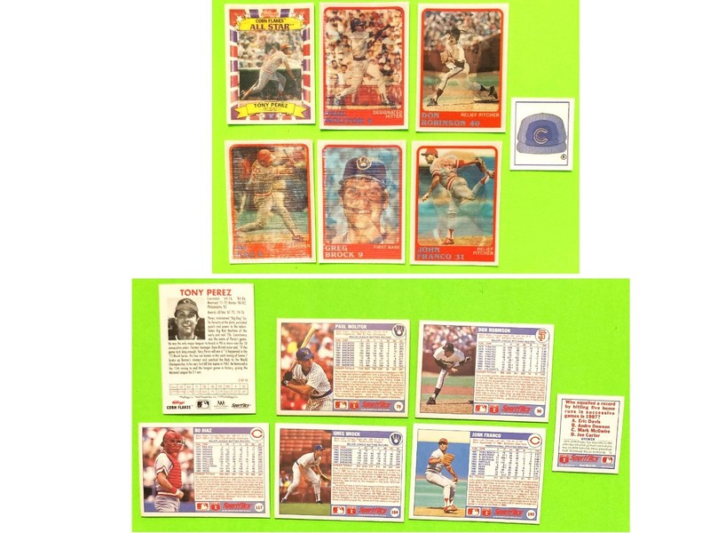 7 SPORTFLICS 1988 & 1992 EXAMPLES OF MULTI-VIEW CARDS; TONY PEREZ & PAUL MOLITOR