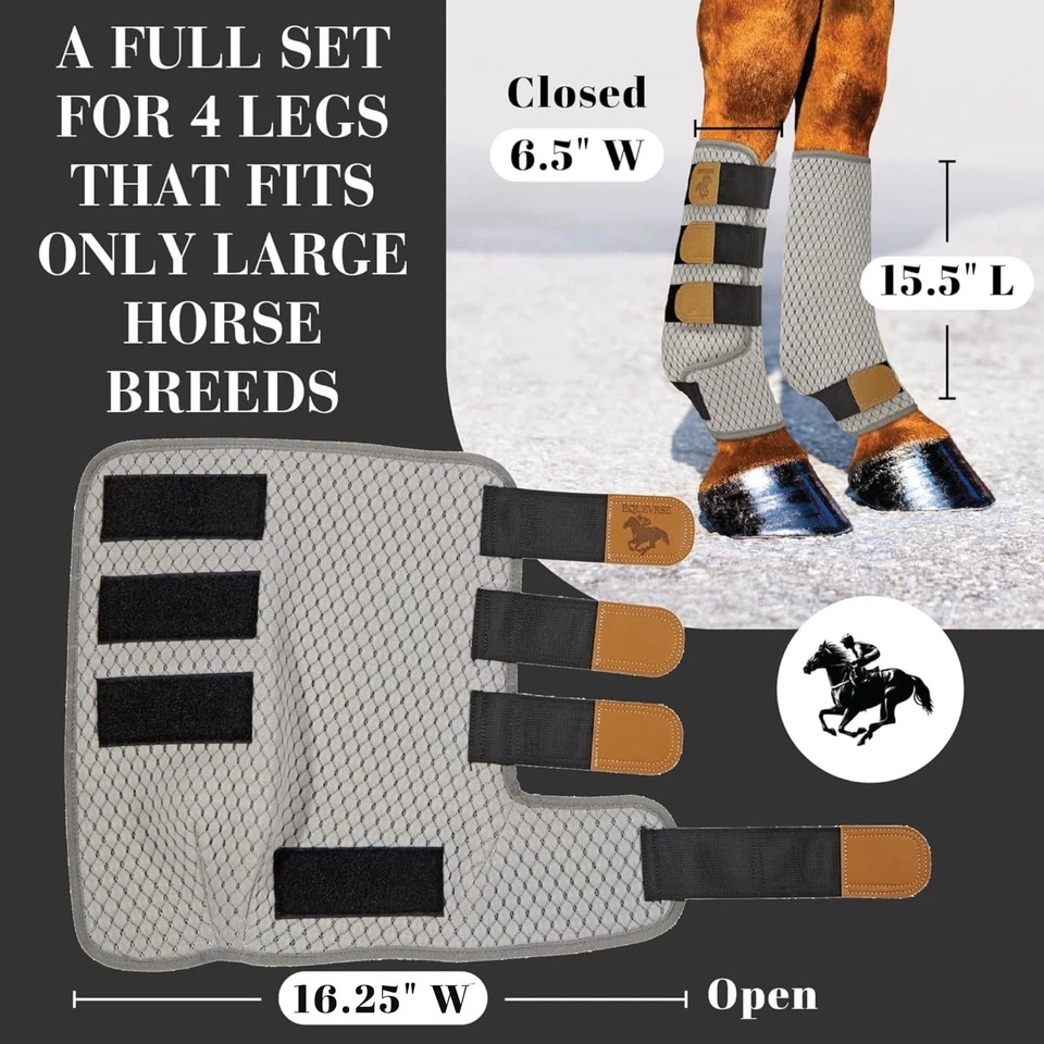 Premium Soft Fly Boots for Horses Set of 4 - Large Protective & Comfortable H... - Image 3 of 4