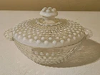 Vintage Anchor Hocking Moonstone Opalescent Hobnail Covered Dish