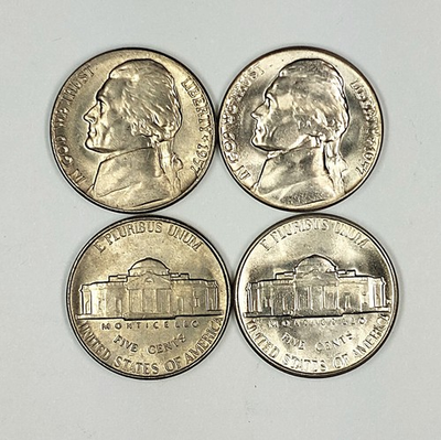 #ad #ad 1957 P and D UNCIRCULATED JEFFERSON NICKELS CHOICE TO GEM BU $3.95